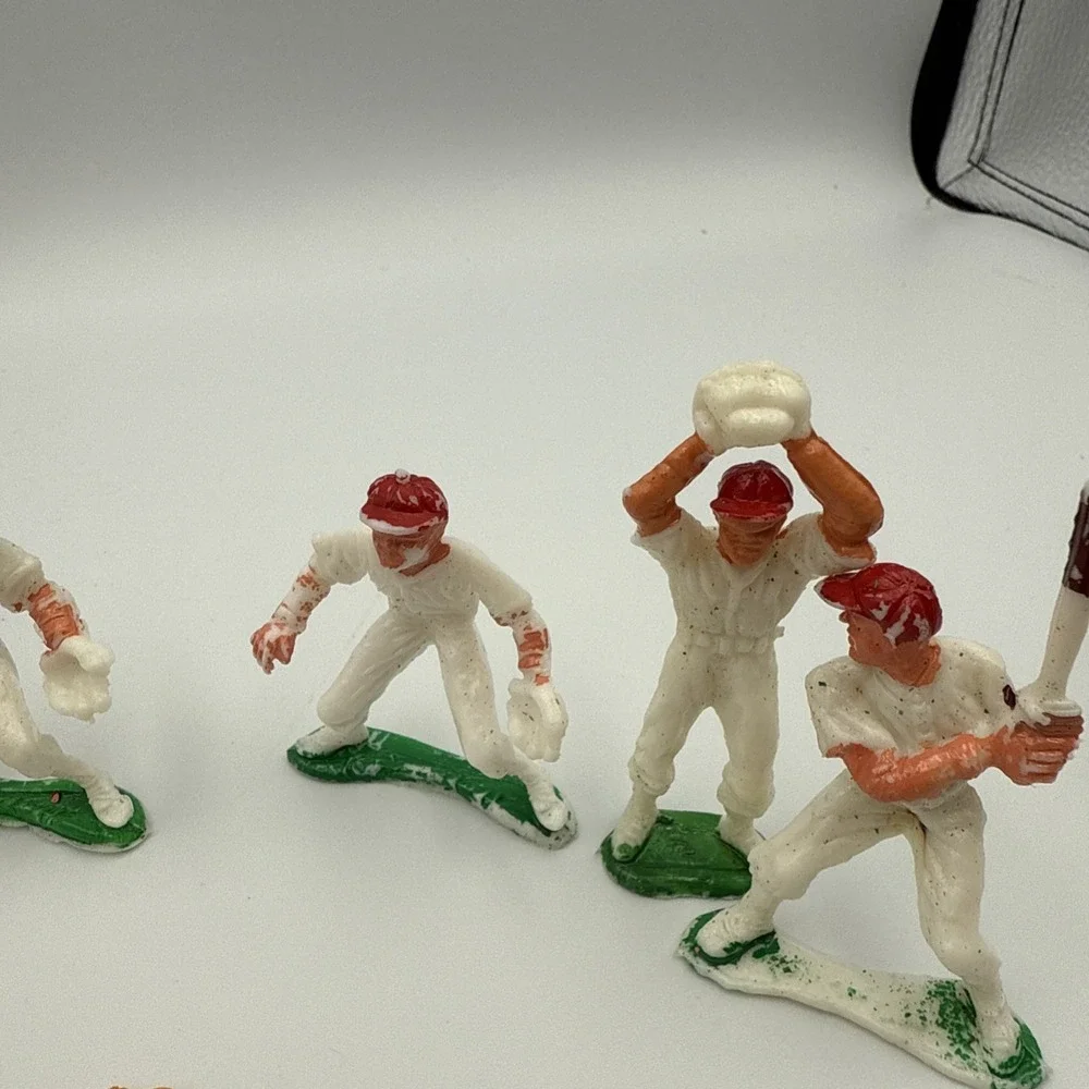 Vintage Baseball Players Cake‎ Topper Figures Made In Hong Kong